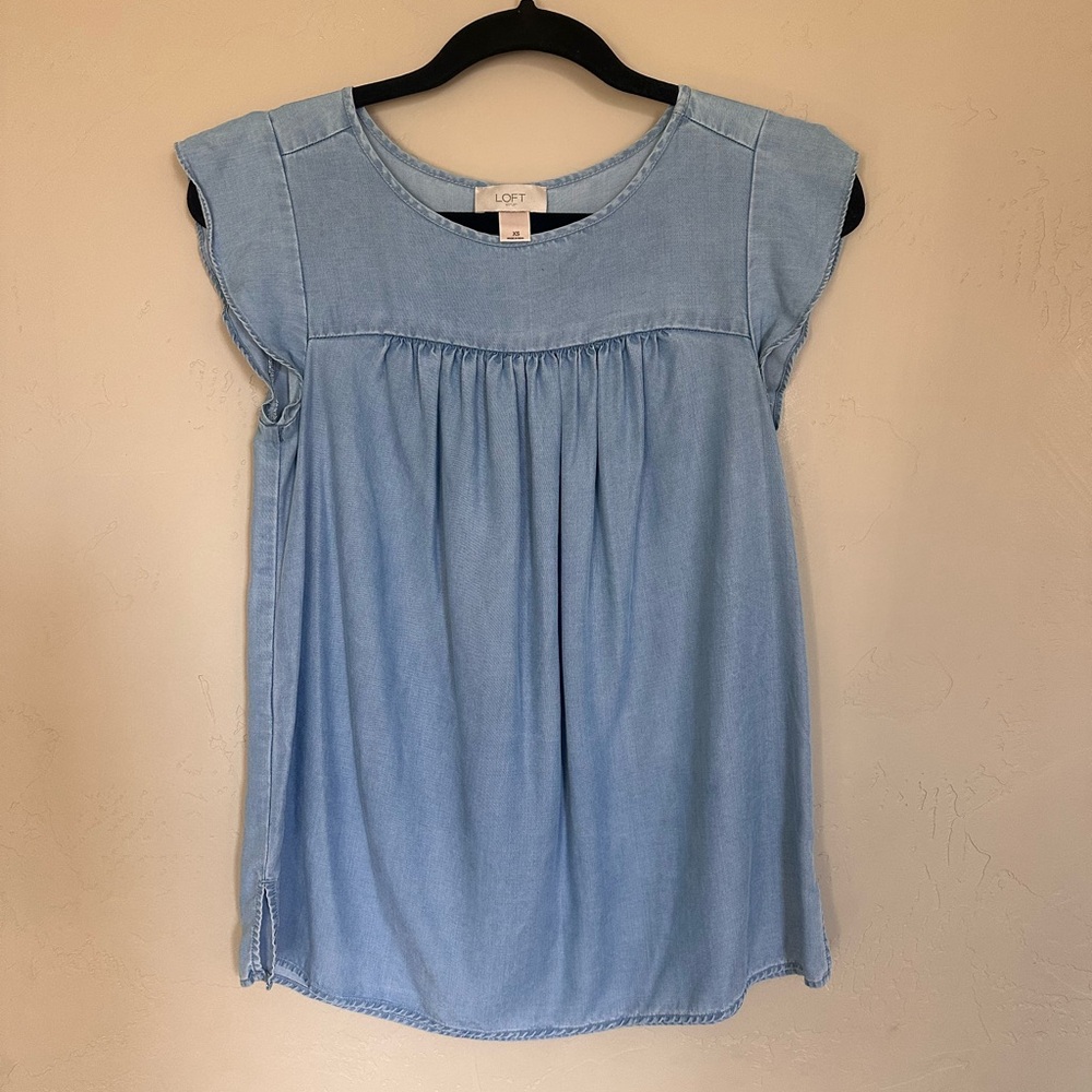 LOFT Sky Blue Lyocell Top